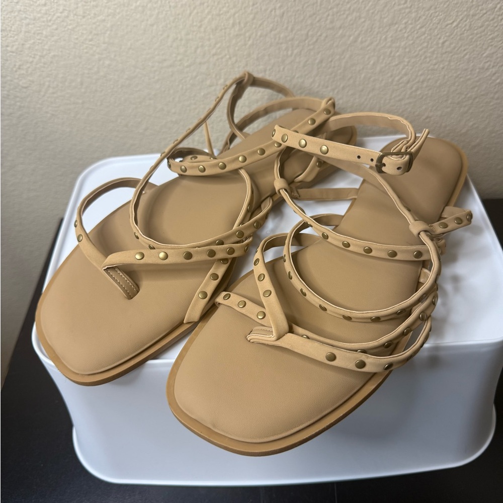 ASOS Tan Studded Sandals